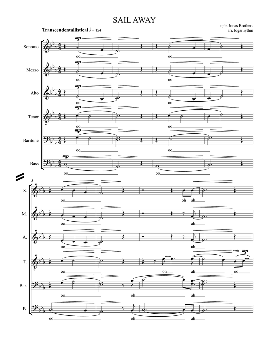 Sail Away Sail Away Divisi scores gallery preview page 1