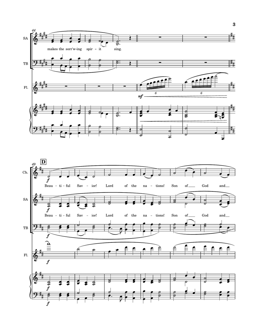 Beautiful Savior (Crusader's Hymn) 4-Part scores gallery preview page 3