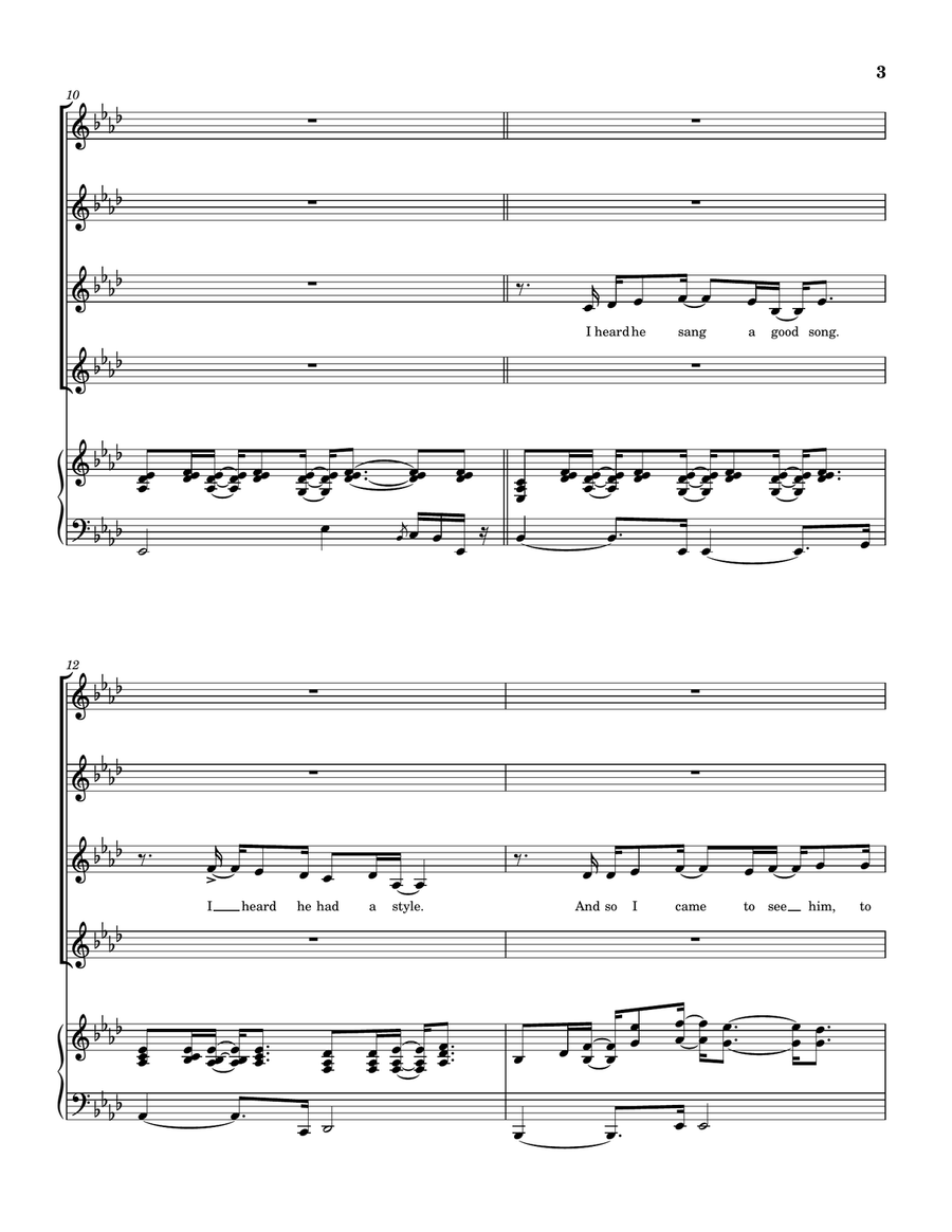 Medley: Killing Me Softly With His Song with The Closer I Get To You, Feel Like Makin' Love, Wher... SSAA scores gallery preview page 4