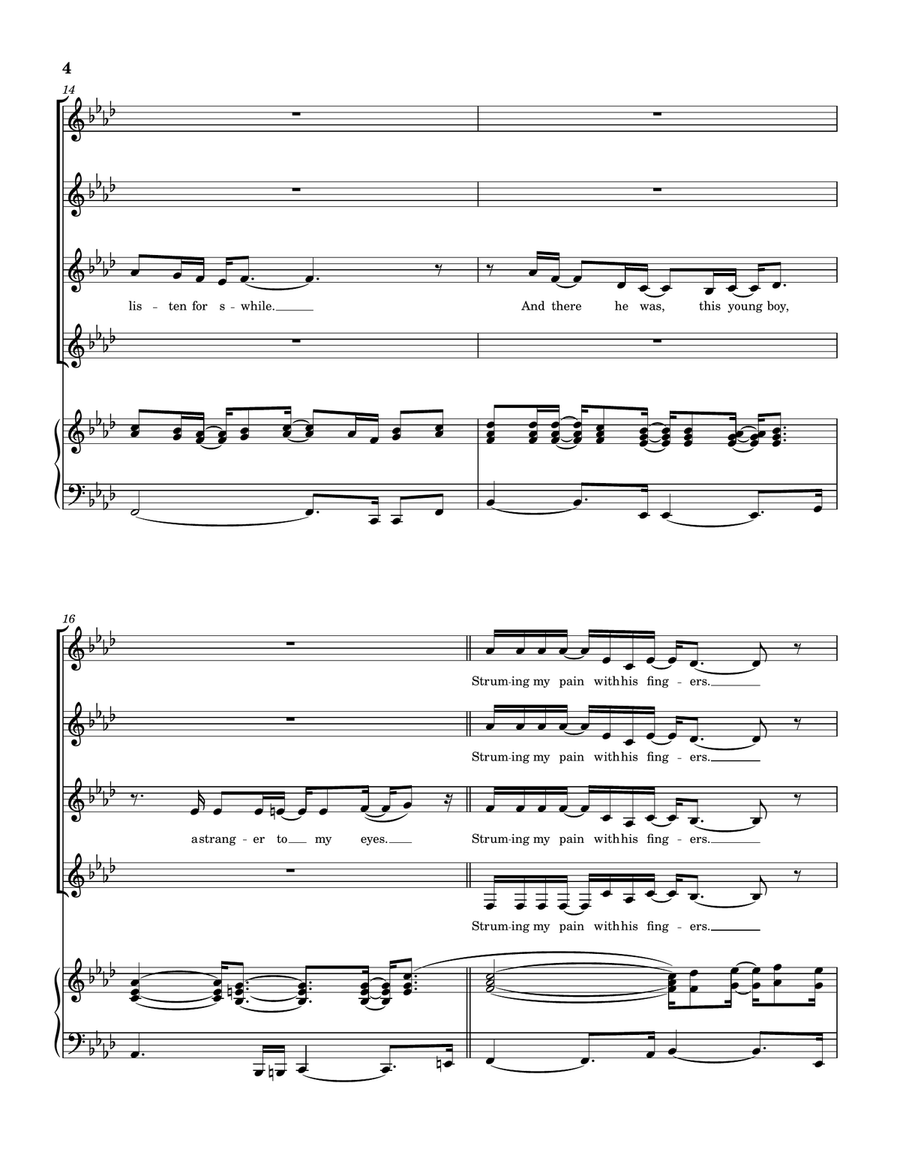 Medley: Killing Me Softly With His Song with The Closer I Get To You, Feel Like Makin' Love, Wher... SSAA scores gallery preview page 5