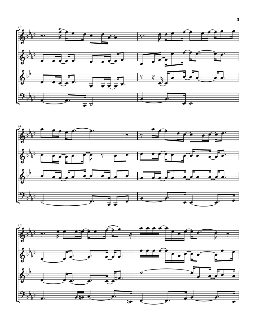 Medley: Killing Me Softly With His Song with The Closer I Get To You, Feel Like Makin' Love, Wher... Woodwind Quartet scores gallery preview page 4