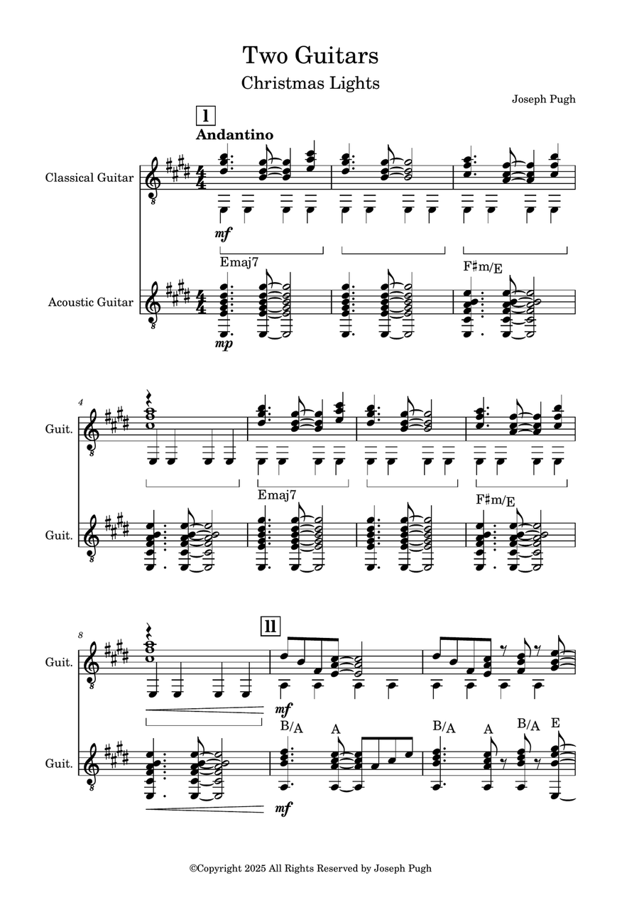 Two Guitars (Christmas Lights) Chamber Music scores gallery preview page 1