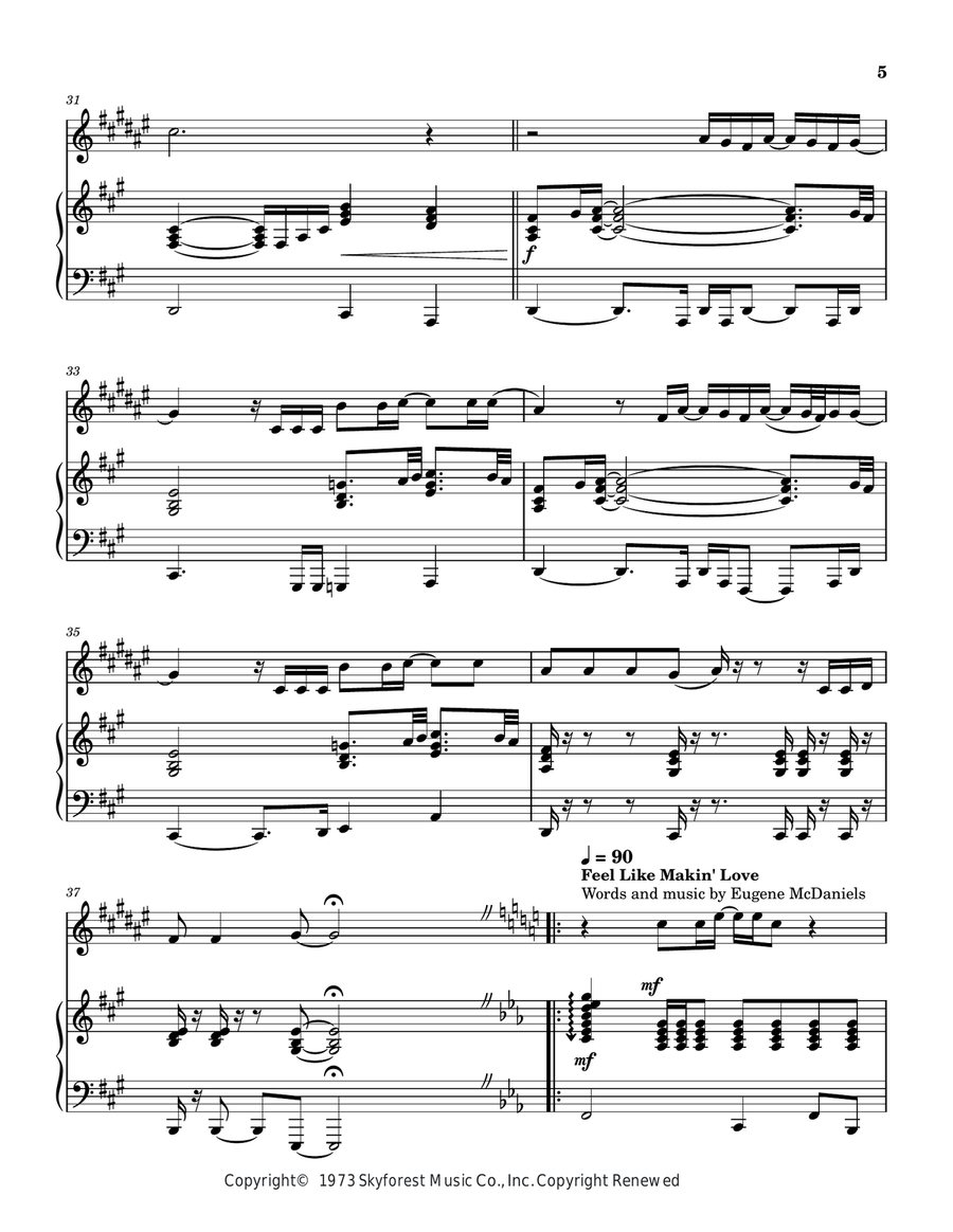 Medley: Killing Me Softly With His Song with The Closer I Get To You, Feel Like Makin' Love, Wher... Alto Saxophone scores gallery preview page 6