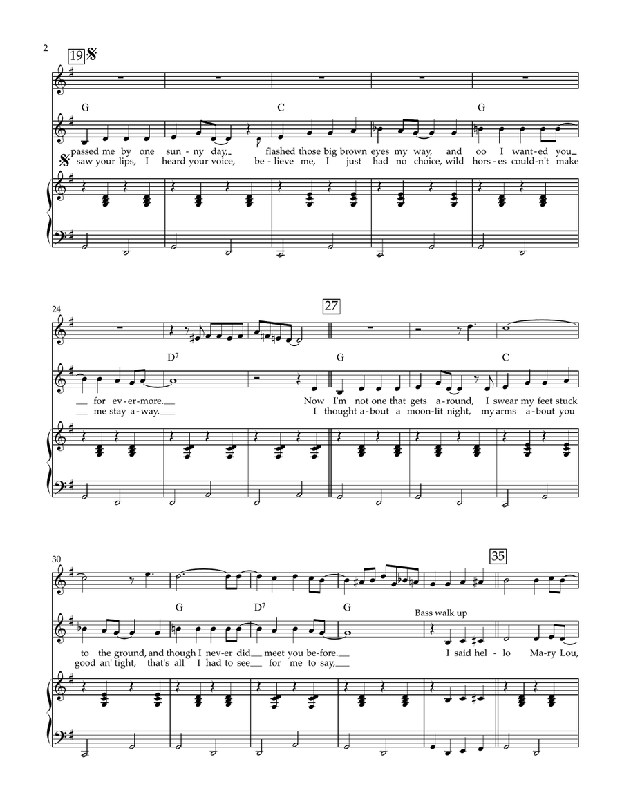 Hello Mary Lou Hello Mary Lou Piano, Vocal scores gallery preview page 2