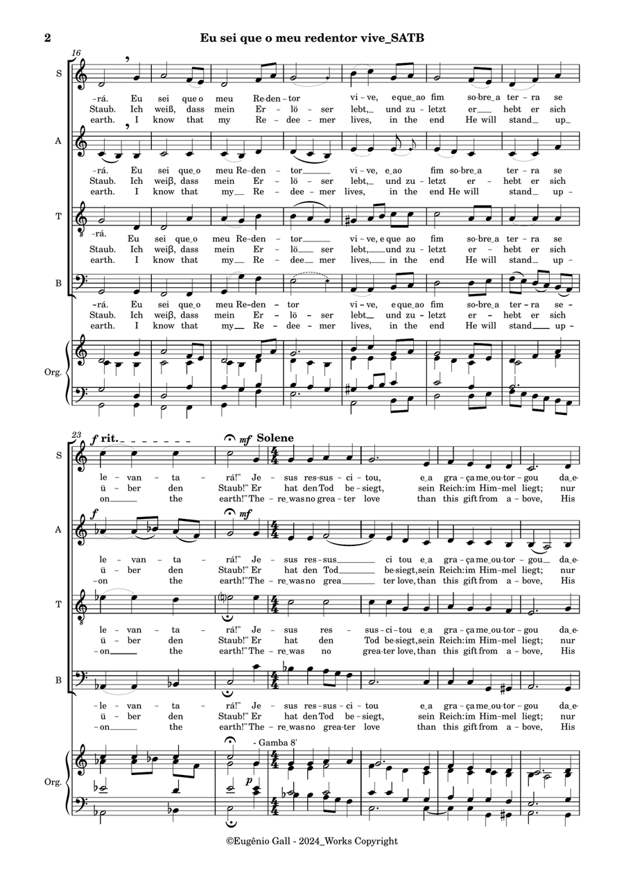 I Know That My Redeemer Lives / Eu sei que o meu Redentor vive / Ich weiß, dass mein Erlöser lebt 4-Part scores gallery preview page 2