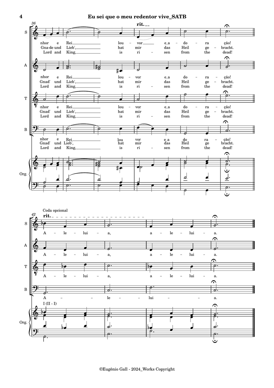 I Know That My Redeemer Lives / Eu sei que o meu Redentor vive / Ich weiß, dass mein Erlöser lebt 4-Part scores gallery preview page 4