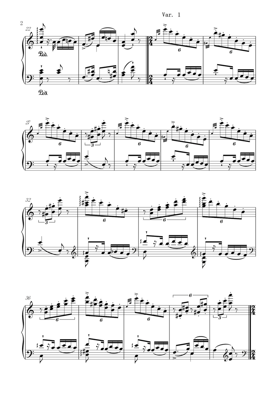 Theme and variations in A Minor from Grandes études de Paganini, S. 141- 6 - Franz Liszt Piano Solo scores gallery preview page 2