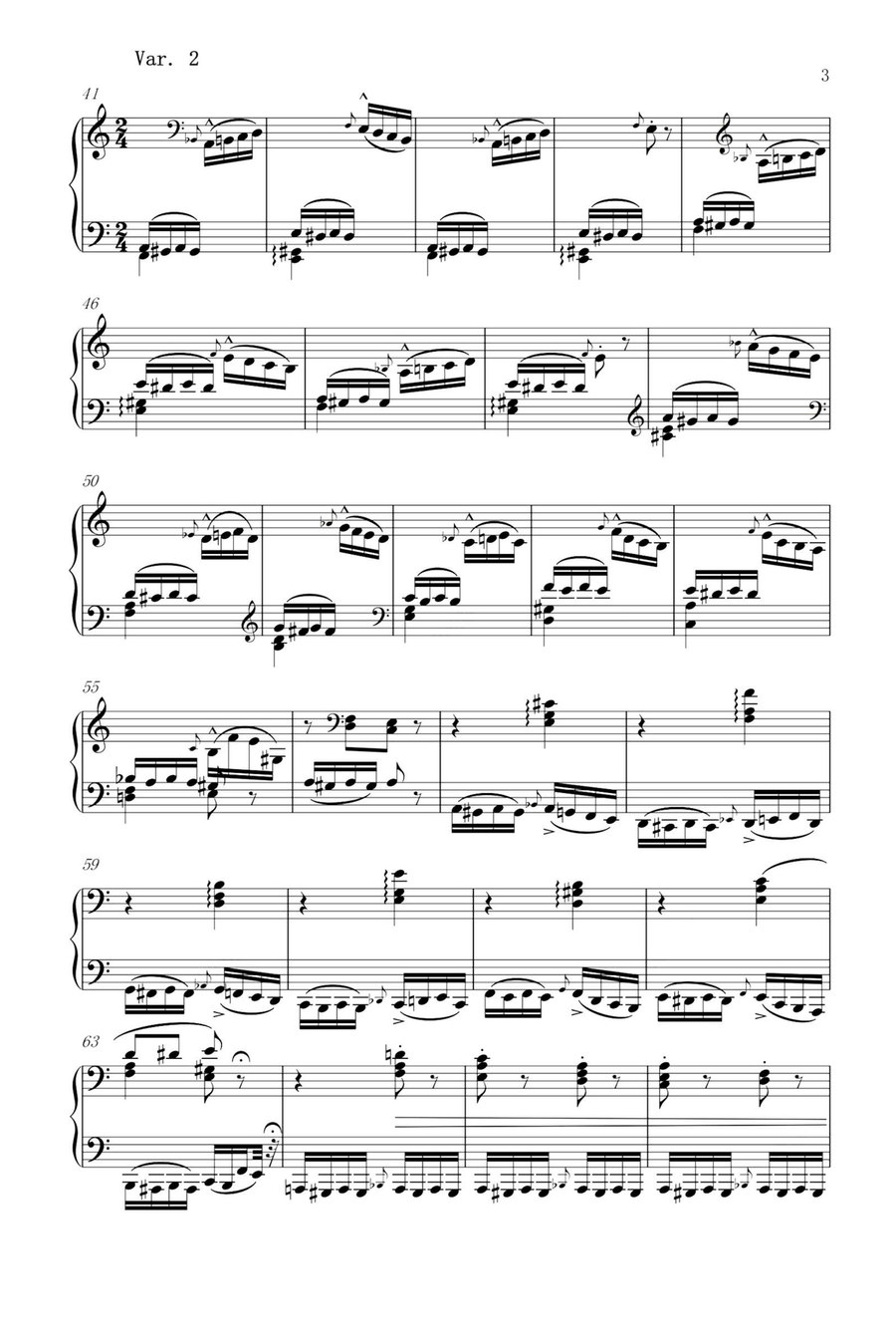 Theme and variations in A Minor from Grandes études de Paganini, S. 141- 6 - Franz Liszt Piano Solo scores gallery preview page 3