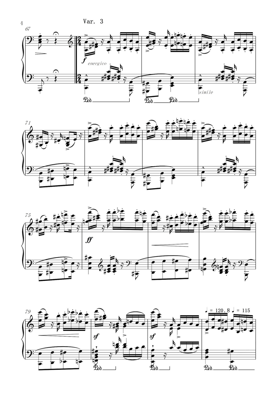 Theme and variations in A Minor from Grandes études de Paganini, S. 141- 6 - Franz Liszt Piano Solo scores gallery preview page 4