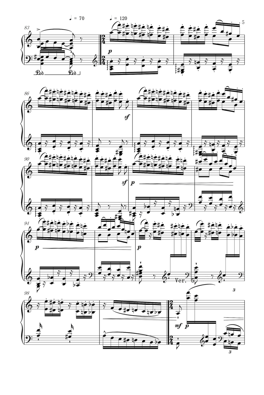 Theme and variations in A Minor from Grandes études de Paganini, S. 141- 6 - Franz Liszt Piano Solo scores gallery preview page 5