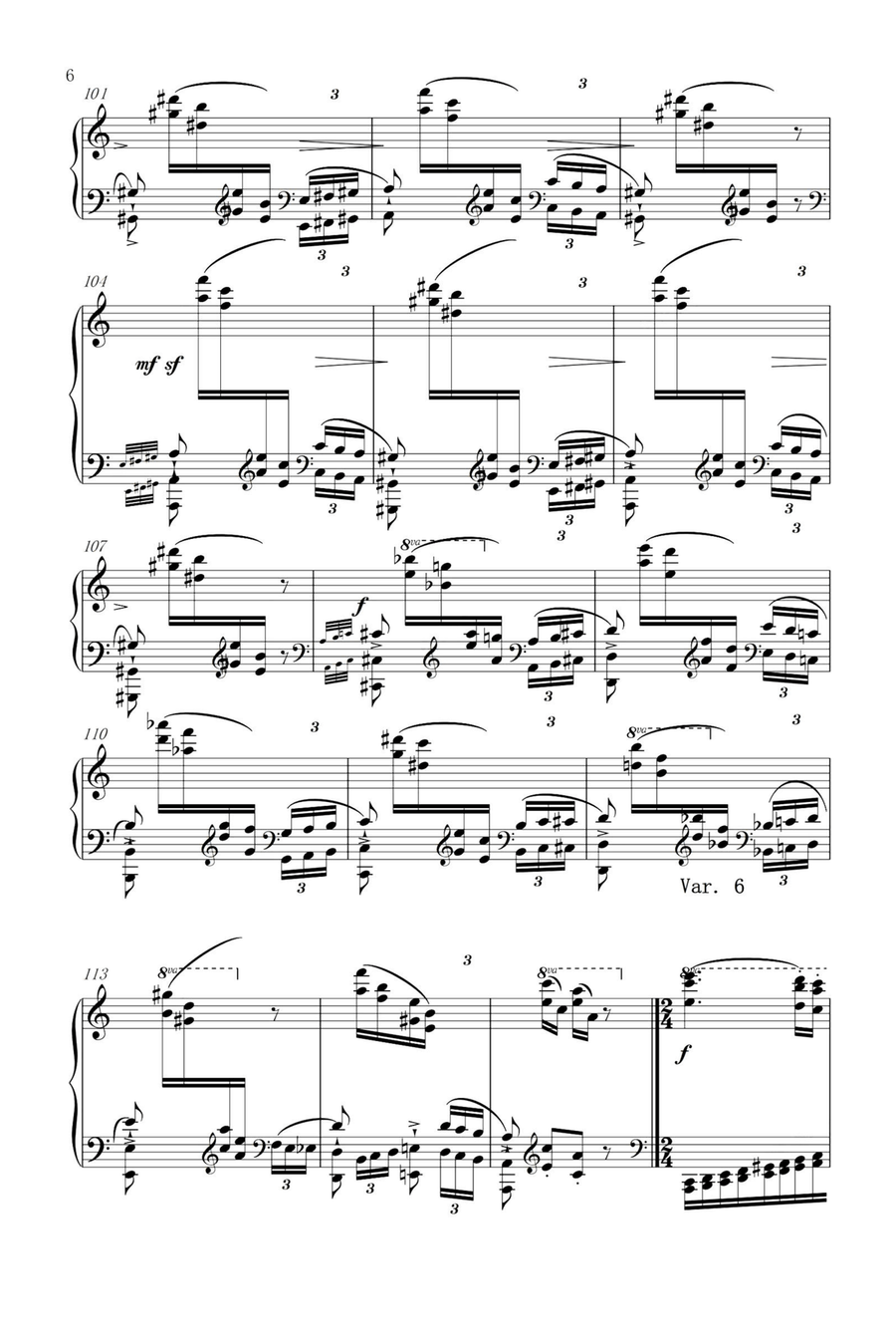 Theme and variations in A Minor from Grandes études de Paganini, S. 141- 6 - Franz Liszt Piano Solo scores gallery preview page 6