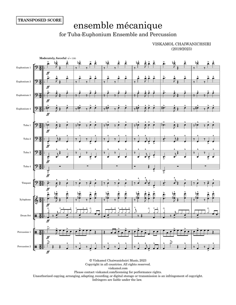 ensemble mécanique (Tuba-Euphonium Ensemble) - Score Only Large Ensemble scores gallery preview page 5