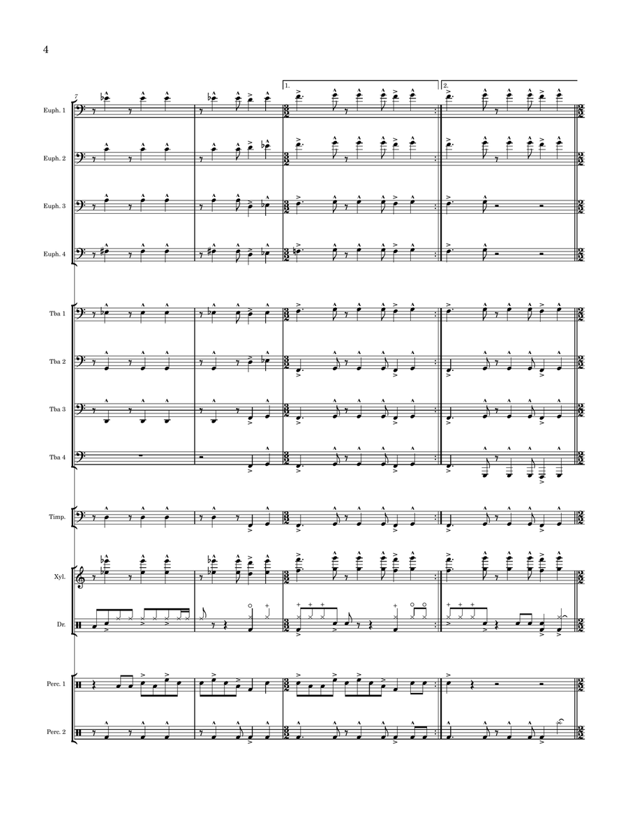ensemble mécanique (Tuba-Euphonium Ensemble) - Score Only Large Ensemble scores gallery preview page 6