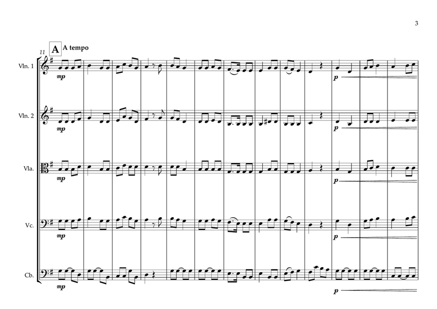 Rwandan National Anthem for String Orchestra String Orchestra scores gallery preview page 3