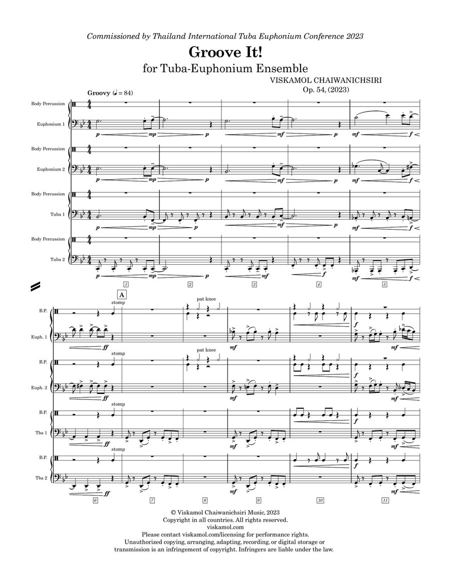 Groove It! (Tuba and Euphonium Ensemble) Small Ensemble scores gallery preview page 5