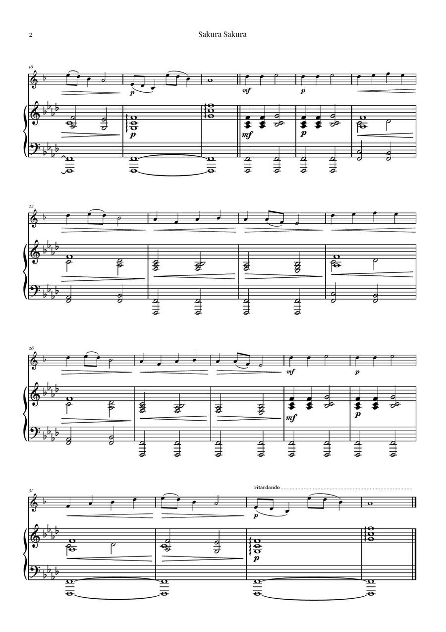 Sakura Sakura (Cherry Blossoms) - ENCHANTING Sheet Music Alto Saxophone scores gallery preview page 2