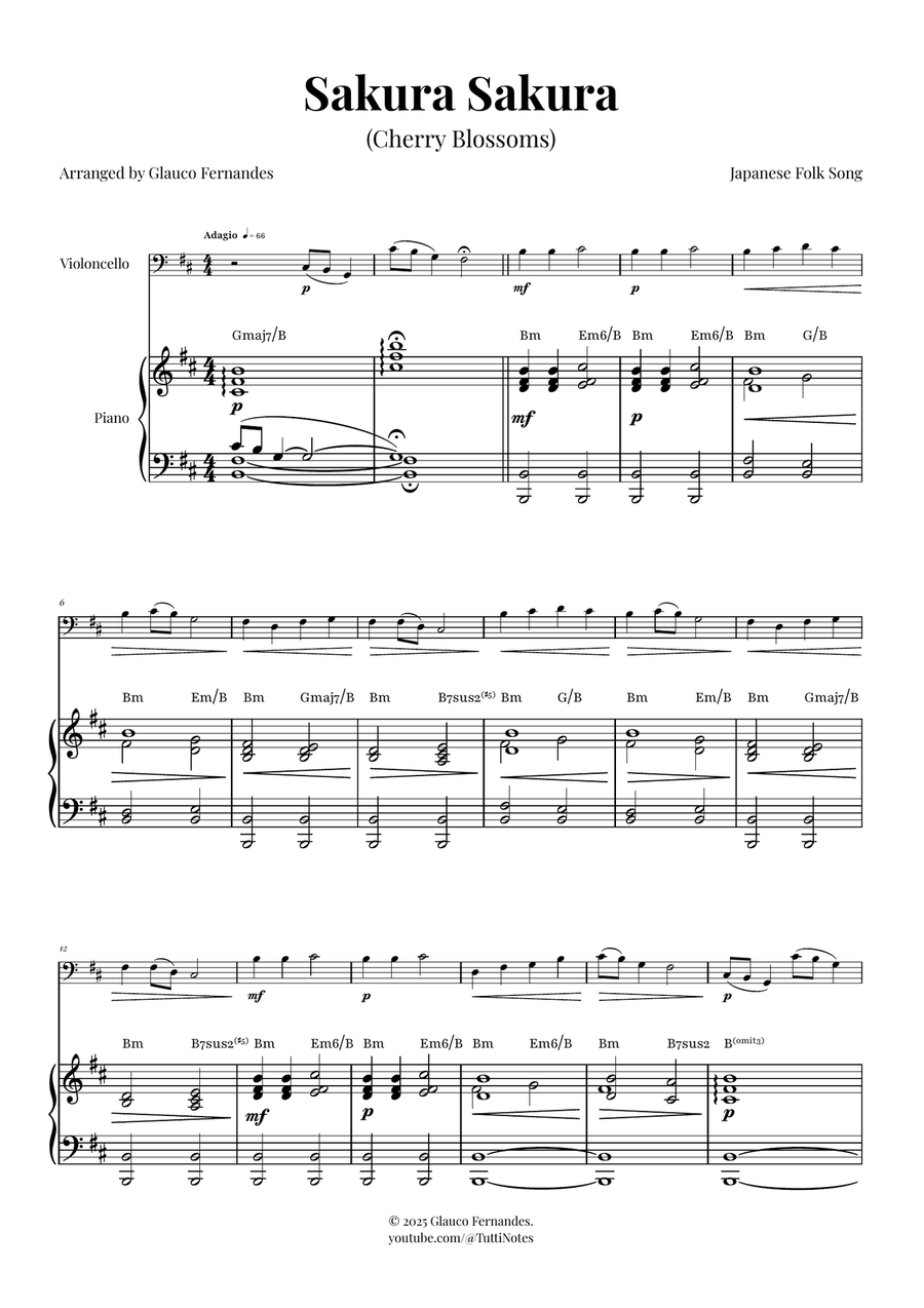 Sakura Sakura (Cherry Blossoms) - ENCHANTING Sheet Music Piano scores gallery preview page 1