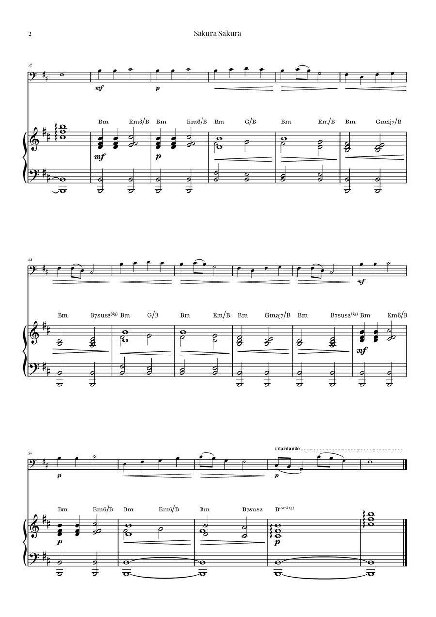 Sakura Sakura (Cherry Blossoms) - ENCHANTING Sheet Music Piano scores gallery preview page 2