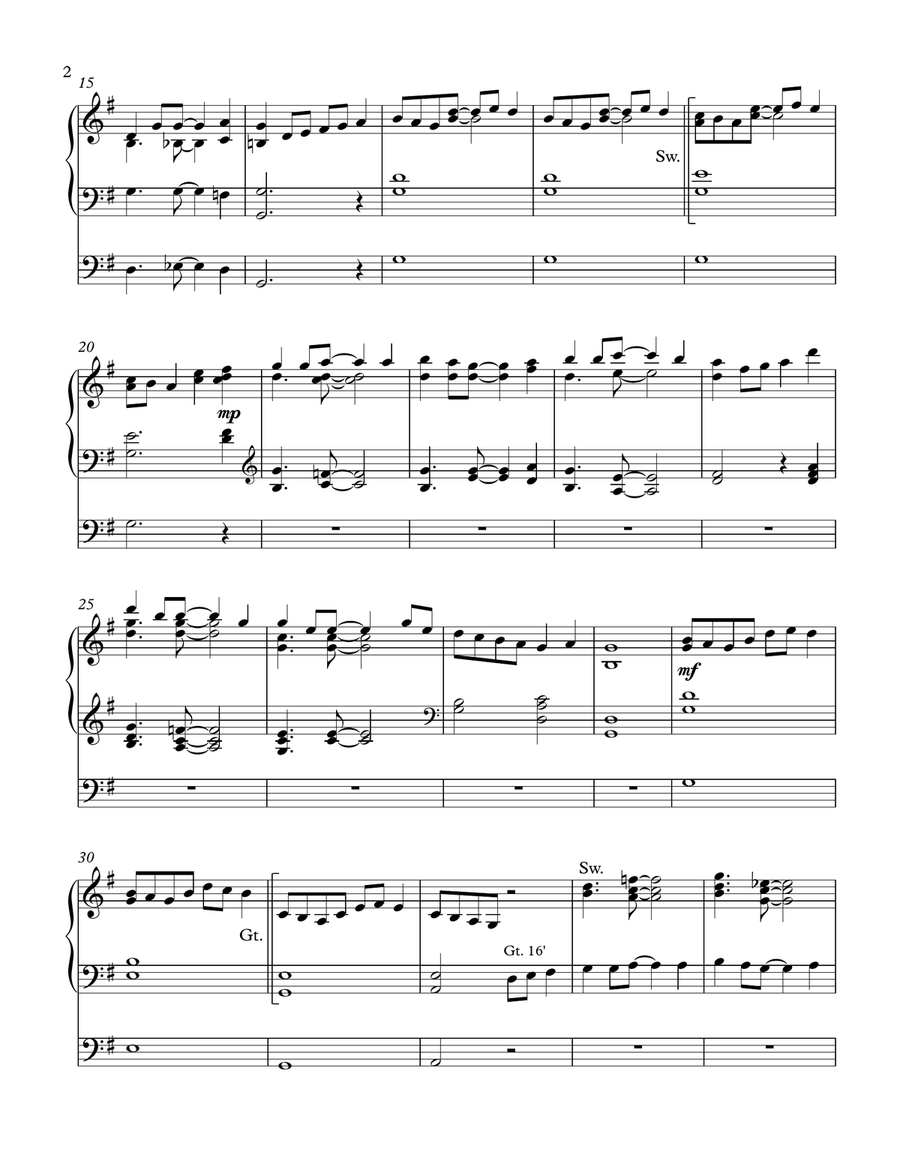 O For a Thousand Tongues to Sing Organ Solo scores gallery preview page 2