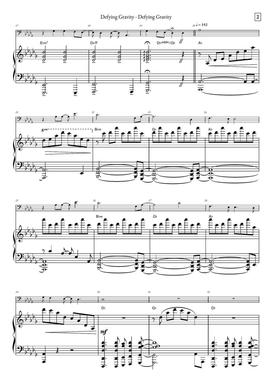 Defying Gravity Piano scores gallery preview page 2