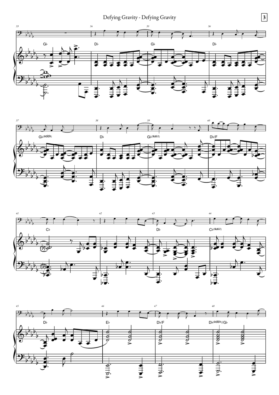 Defying Gravity Piano scores gallery preview page 3