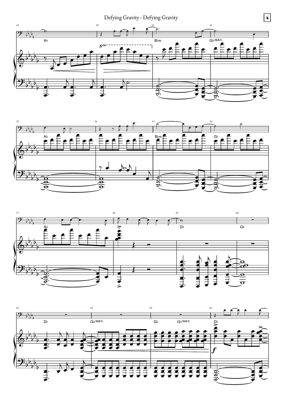 Defying Gravity Piano scores gallery preview page 4