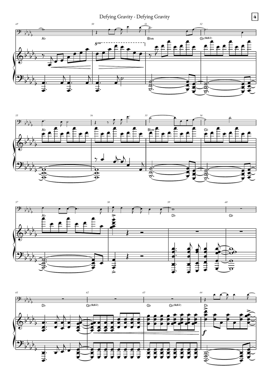 Defying Gravity Double Bass scores gallery preview page 4
