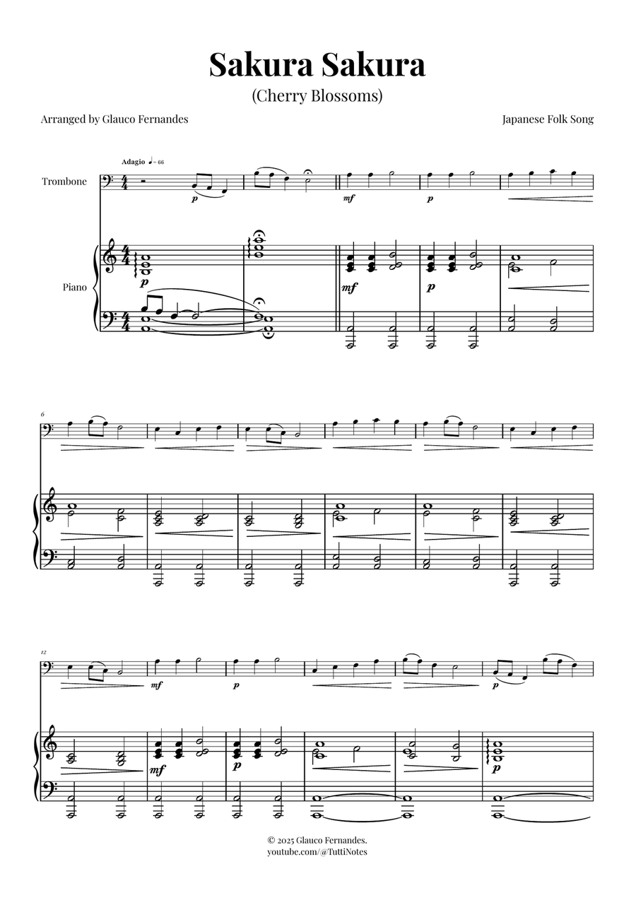 Sakura Sakura (Cherry Blossoms) - ENCHANTING Sheet Music Piano scores gallery preview page 1
