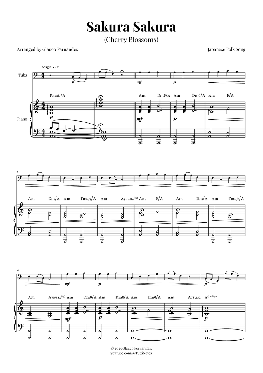 Sakura Sakura (Cherry Blossoms) - ENCHANTING Sheet Music Piano Method scores gallery preview page 1