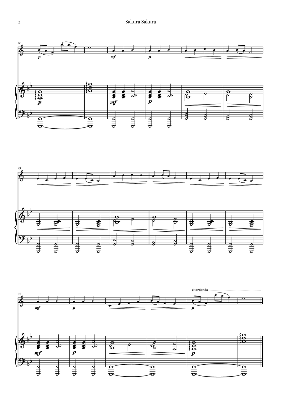 Sakura Sakura (Cherry Blossoms) - ENCHANTING Sheet Music Tenor Saxophone scores gallery preview page 2