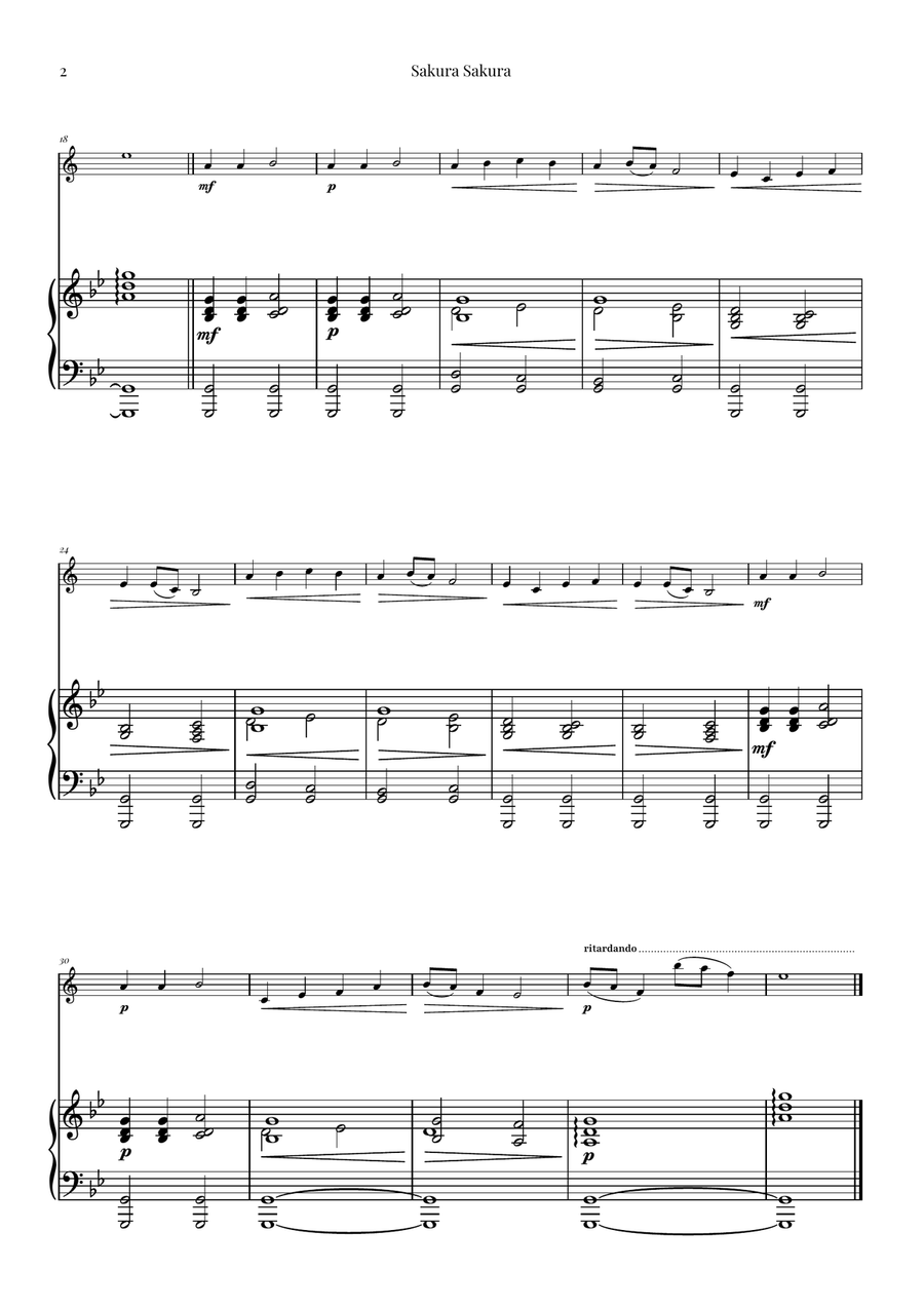 Sakura Sakura (Cherry Blossoms) - ENCHANTING Sheet Music B-Flat Trumpet scores gallery preview page 2