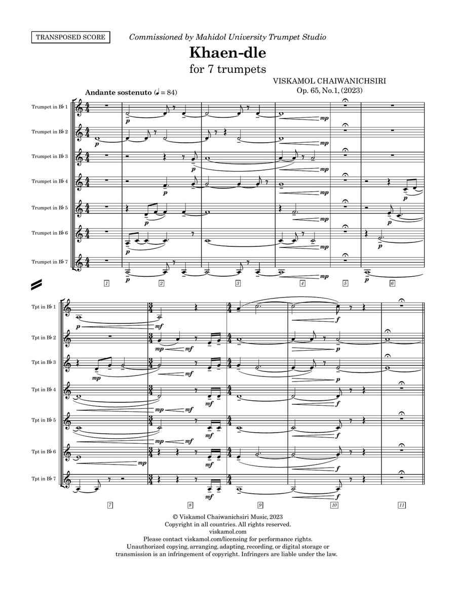 Khaen-dle (Trumpet Ensemble) Small Ensemble scores gallery preview page 5