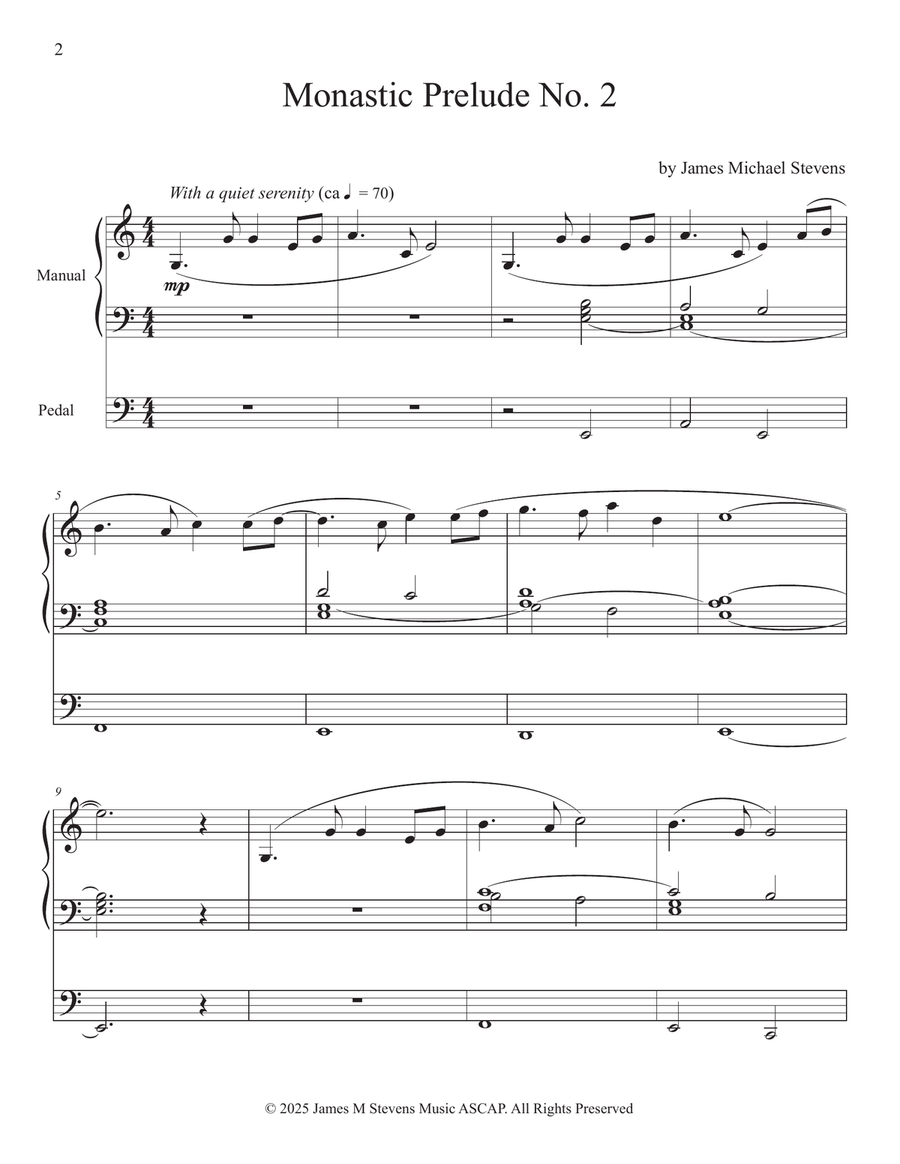 Monastic Prelude No. 2 - Organ Solo Organ Solo scores gallery preview page 2