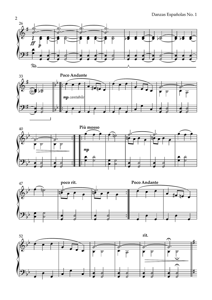 Danzas Españolas, No. 1 Piano Solo scores gallery preview page 2