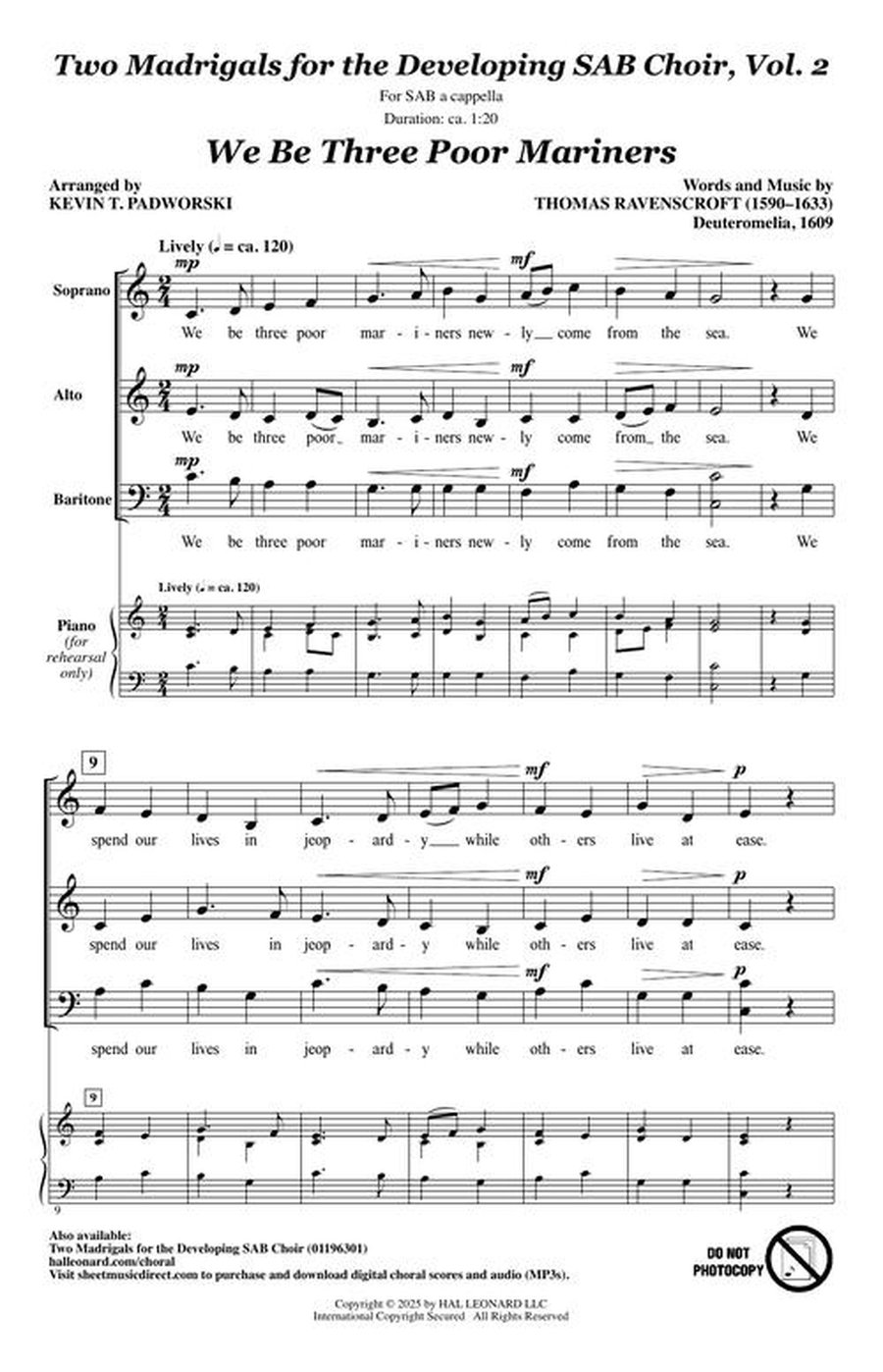 Two Madrigals for the Developing SAB Choir, vol. 2 3-Part scores gallery preview page 3