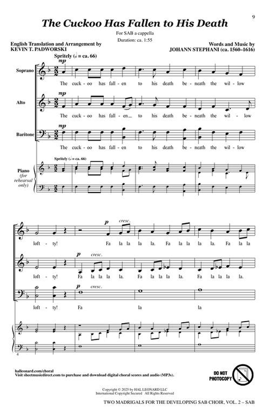 Two Madrigals for the Developing SAB Choir, vol. 2 3-Part scores gallery preview page 5