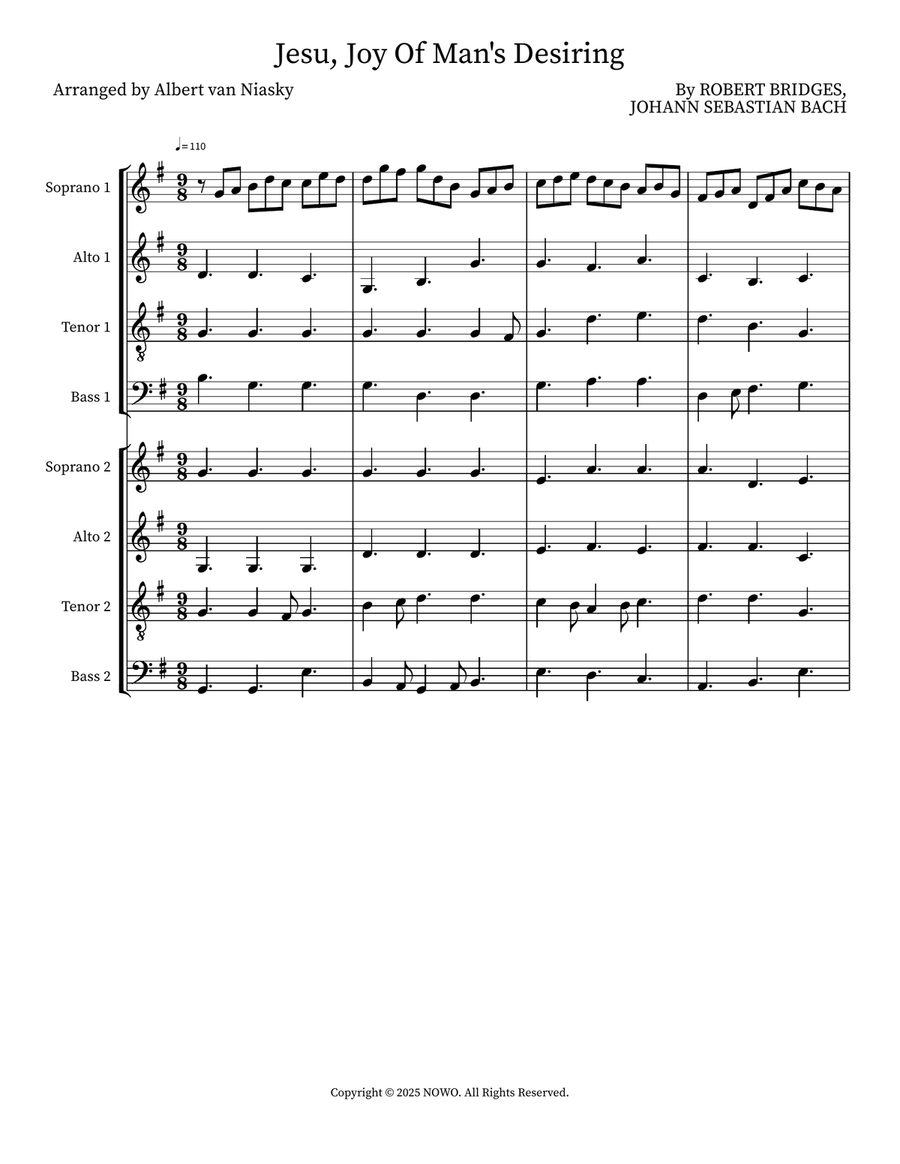 Jesu, Joy Of Man's Desiring Choir scores gallery preview page 1
