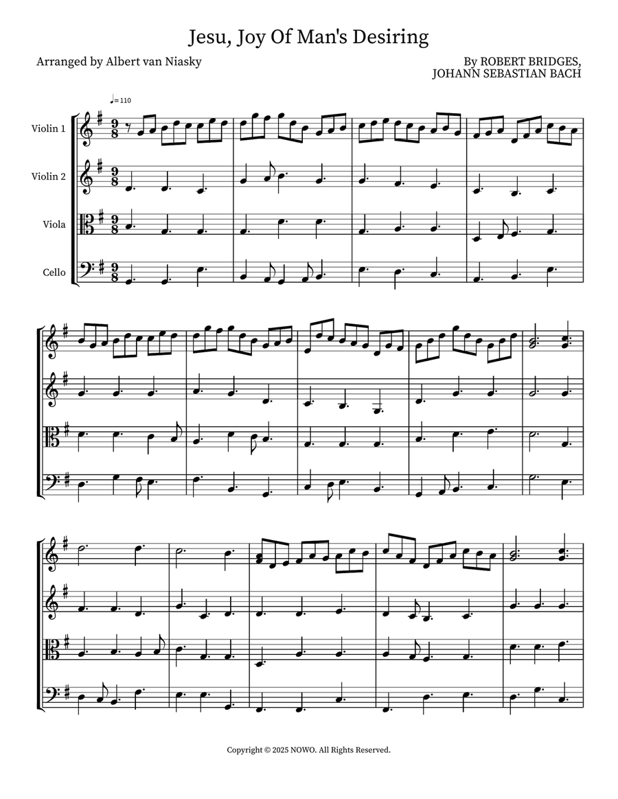 Jesu, Joy Of Man's Desiring Small Ensemble scores gallery preview page 1