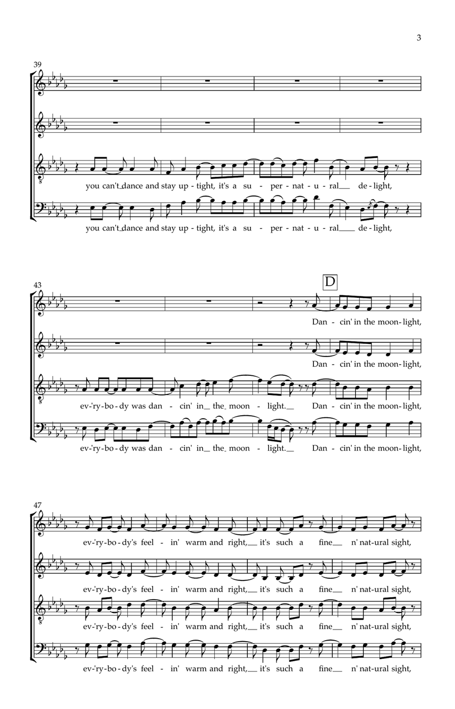 Dancin' In The Moonlight Dancin' In The Moonlight Divisi scores gallery preview page 3