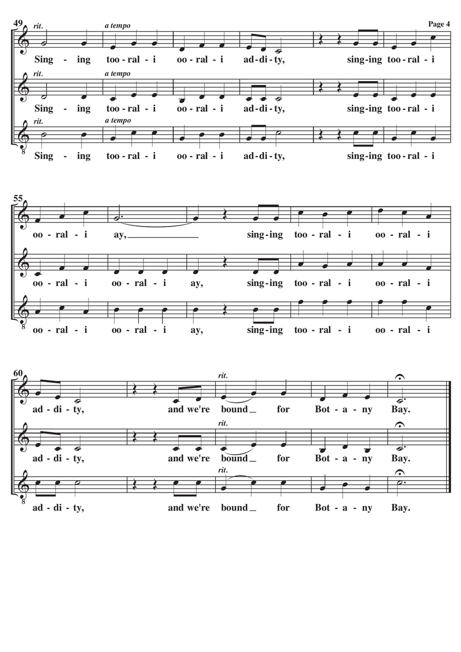 Botany Bay/The Overlander A Cappella SAT SAT scores gallery preview page 4
