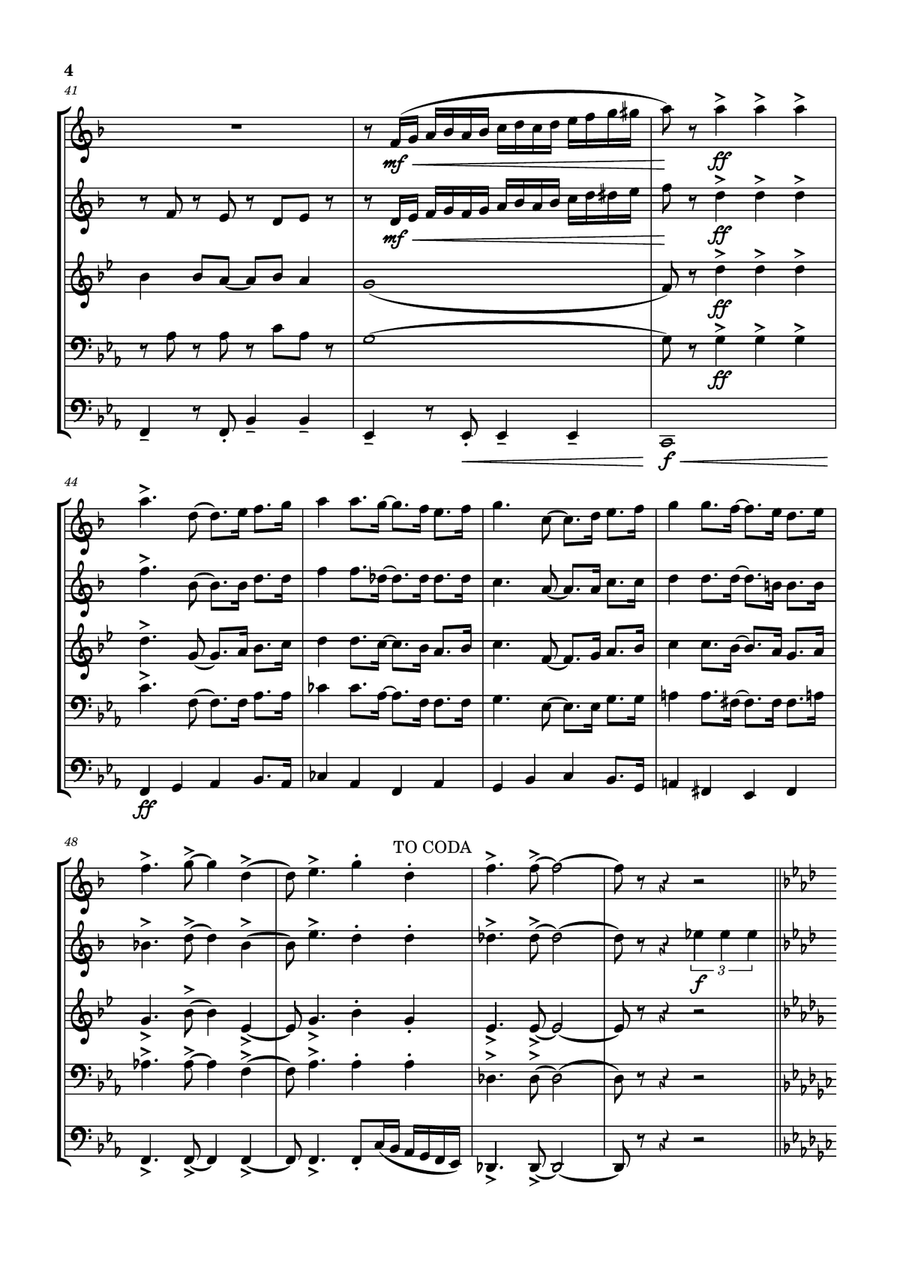 Can't Take My Eyes Off Of You Brass Quintet scores gallery preview page 4