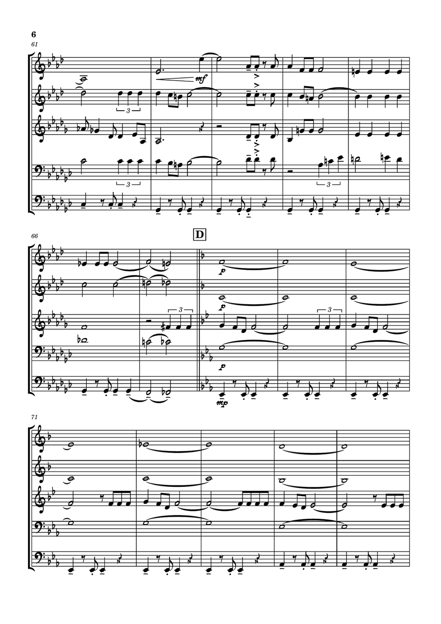 Can't Take My Eyes Off Of You Brass Quintet scores gallery preview page 6