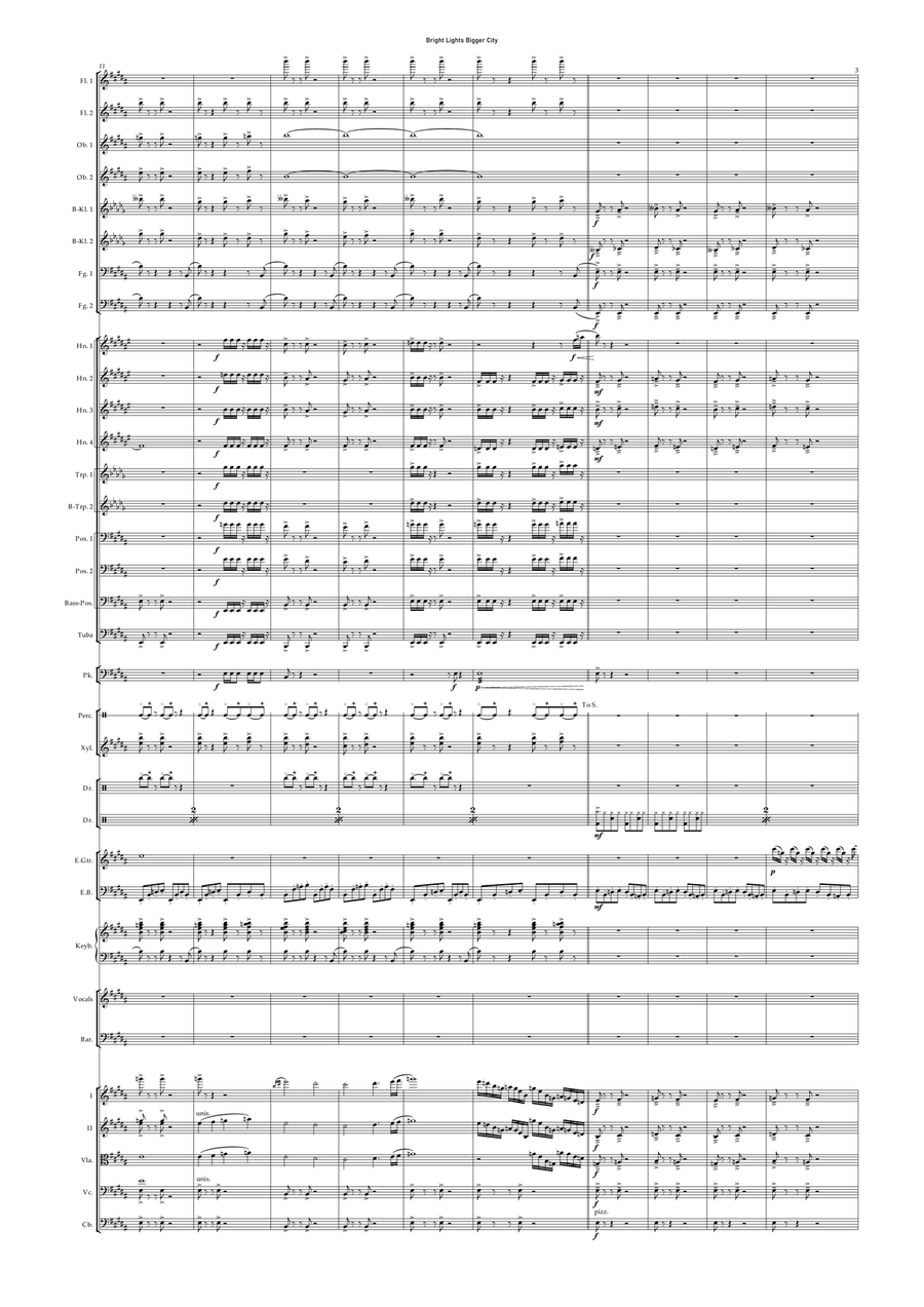 Bright Lights Bigger City Full Orchestra scores gallery preview page 3