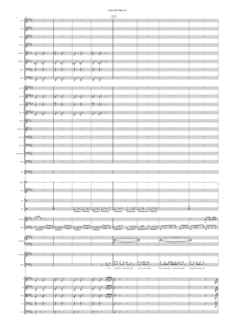 Bright Lights Bigger City Full Orchestra scores gallery preview page 4