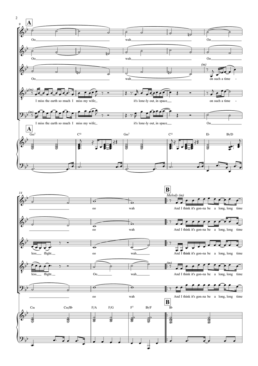 Rocket Man (I Think It's Gonna Be A Long Long Time) Divisi scores gallery preview page 2