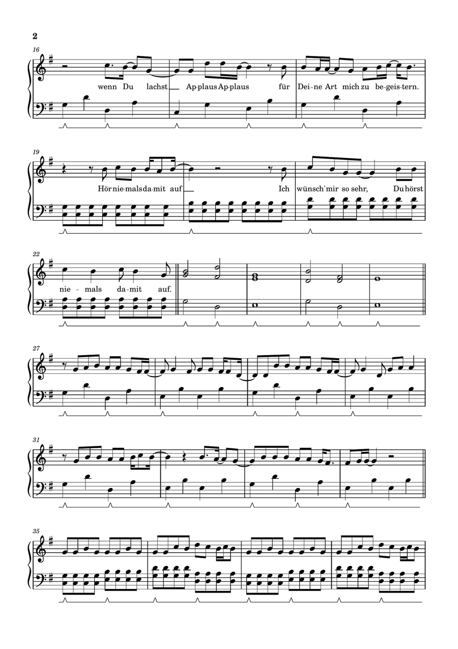 Applaus, Applaus Piano Solo scores gallery preview page 2