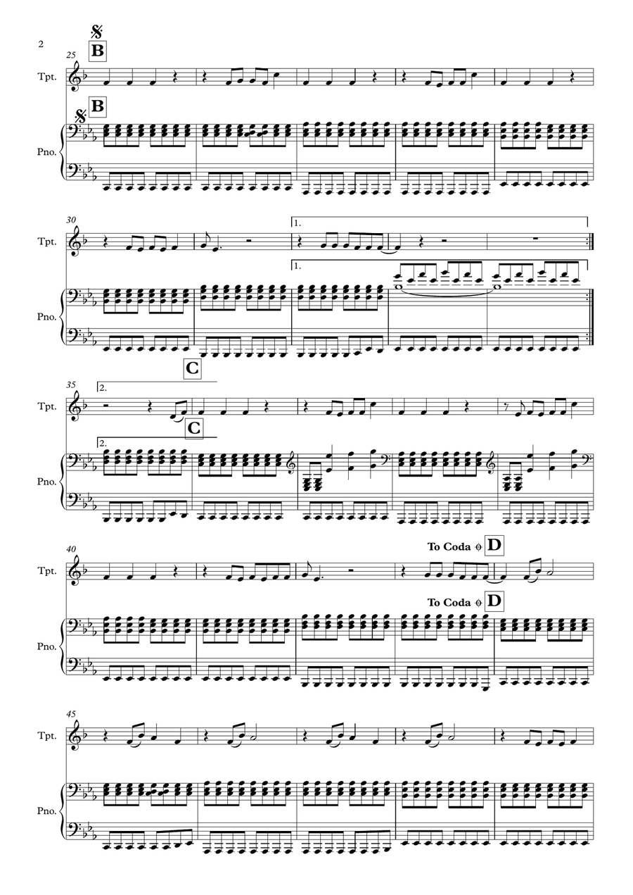 Wings Wings Trumpet Solo scores gallery preview page 2