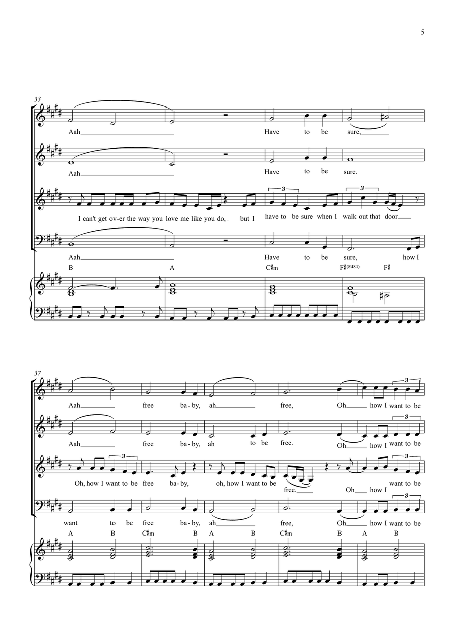 I Want To Break Free 4-Part scores gallery preview page 5