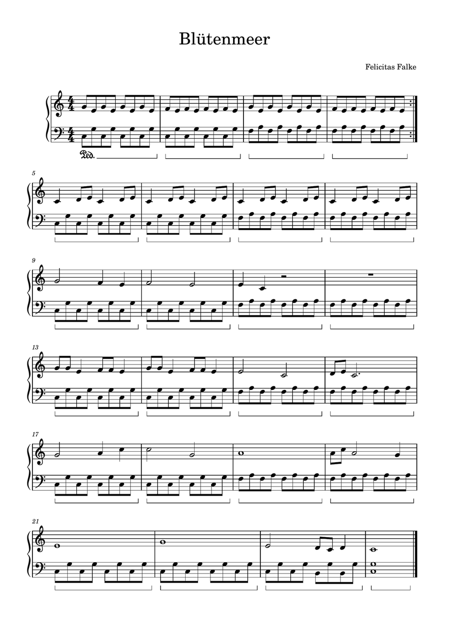Blütenmeer Easy Piano scores gallery preview page 1