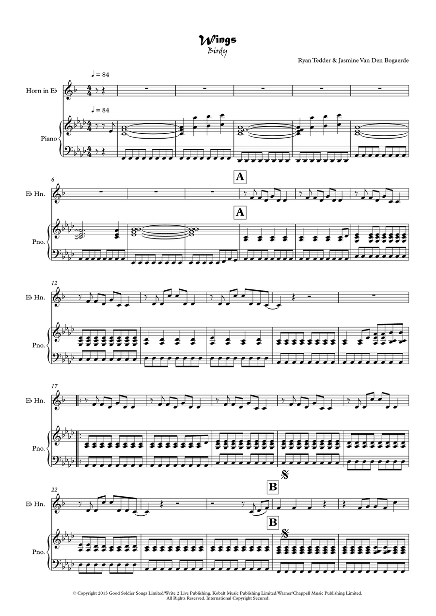 Wings Wings Horn scores gallery preview page 1